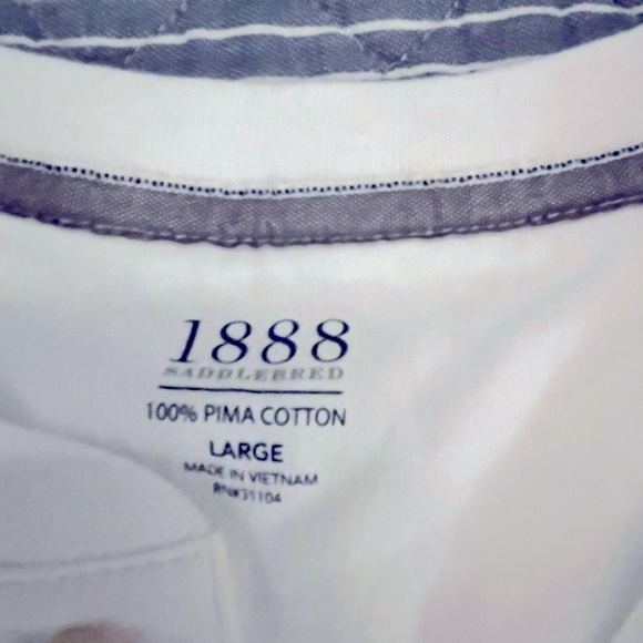 Saddlebred 1888 White 100% Pima Cotton 3 button shirt, size Large - Picture 3 of 4